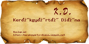 Kerékgyártó Diána névjegykártya